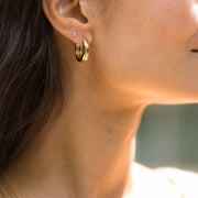 Boucles oreilles plaque or zadig grand modele